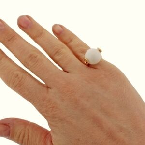 NWT Koaj Tan Marble Ball Gold Ring